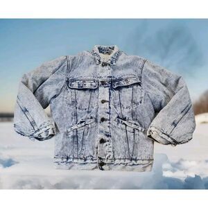 Unleaded Women's Denim Jacket Shearling Interior Small Light Wash With Pockets